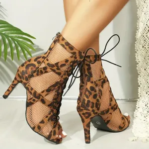 Talons hauts élégants à imprimé léopard pour femmes