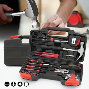 Ensemble d'outils pour la maison 39 pièces, kit d'outils à main en acier au carbone