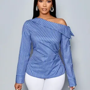 chemisier-elegant-a-manches-longues-et-rayures-bleues-pour-femme