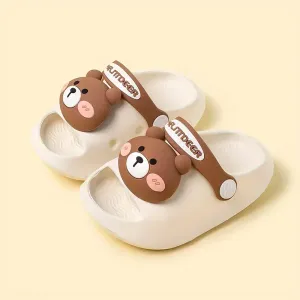 Sandales à bout ouvert tendance et mignonnes avec motif d'ourson