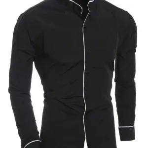 chemise-a-manches-longues-de-couleur-unie-pour-homme-col-montant-tenda