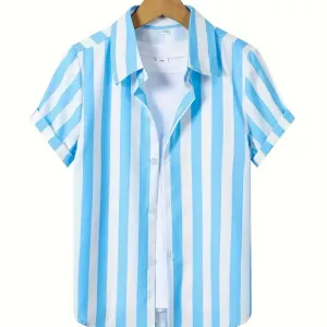 chemise-a-revers-a-manches-courtes-a-rayures-decontractees-pour-garcon