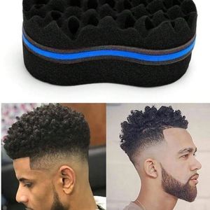 Éponge noire en forme de pyramide, outil de coiffure pour boucles en forme de 8