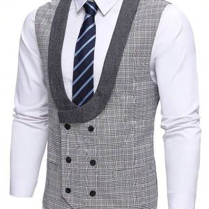 gilet-a-double-boutonnage-a-carreaux-pour-homme