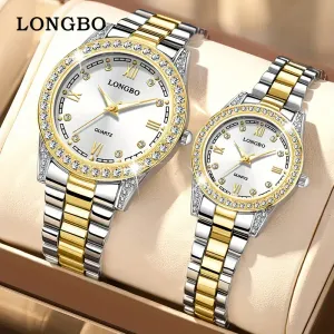 Ensemble de montres à quartz tendance pour couple LONGBO