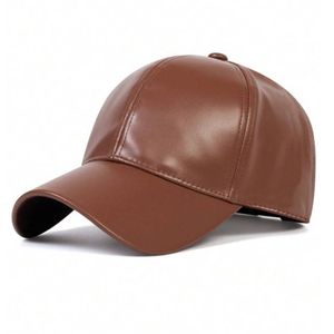 Casquette de baseball en cuir PU pour hommes