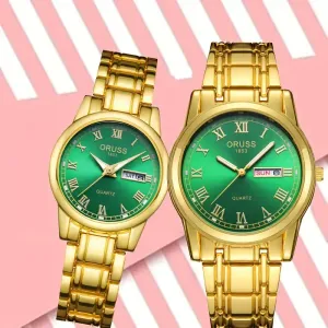Montre à quartz pour couple, 2 pièces, lumineuse