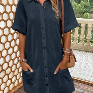 robe-chemise-patchee-avec-poche-et-manches-chauve-souris