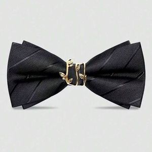Nœud papillon à motif de branche d'arbre en métal pour hommes