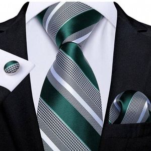 Cravate en soie rayée verte pour homme