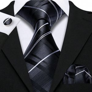 Cravate en soie rayée Blanche pour hommes