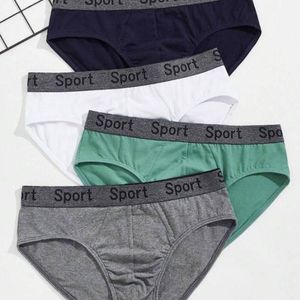 4 pièces de Slip de taille à bande de lettre pour hommes