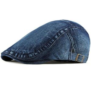 Chapeau en Denim unisexe, casquette à bec de canard uni, béret en Jean délavé
