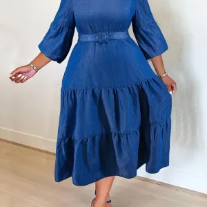 Robe en jean grande taille pour femmes