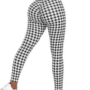 leggings-de-sport-a-imprime-pied-de-poule-pantalon-moulant-elastique-t
