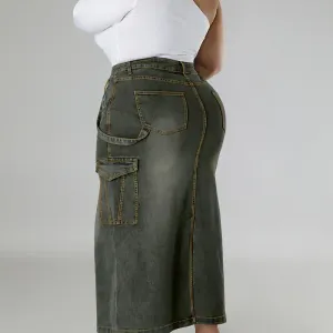 Jupe En Jean Taille Haute Grande Taille