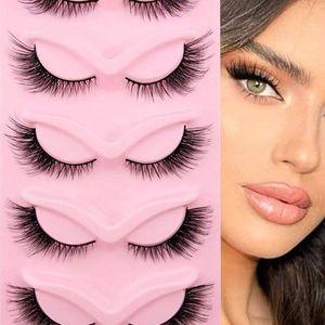 5 Paires de Faux Cils Volumisés œil de Chat en Faux Vison