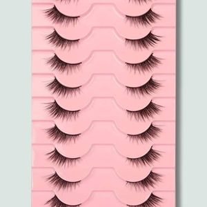 10 Paires de Faux Cils Noirs Naturels Croisés et étendus de Style œil de chat, adaptés au maquillage quotidien et aux rencontres
