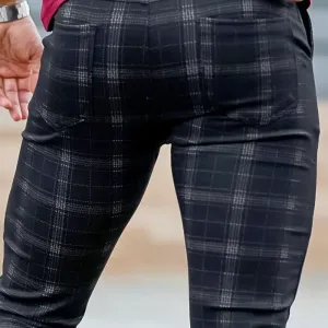 pantalon-de-ville-ajuste-elegant-pour-homme-noir-a-carreaux-viscose-ny