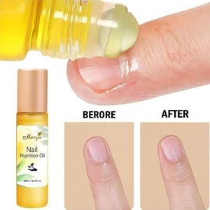 Huile Nutritive pour Ongles et Cuticules, avec Applicateur à Bille, répare et hydrate les bords rugueux et secs des ongles.