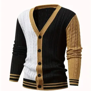 pull-tricote-elegant-de-couleur-assortie-pour-hommes-haut-boutonne-a-m