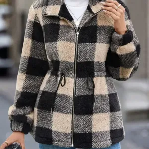 veste-zippee-a-motif-ecossais-manteau-en-peluche-decontracte-a-manches