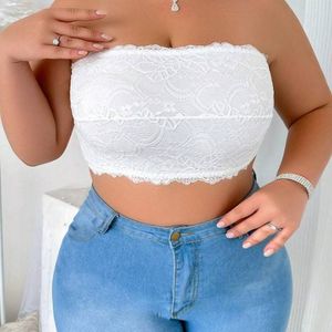 Soutien-gorge sans bretelles en dentelle patchwork et soutien-gorge