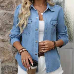 chemise-en-jean-bleu-delave-a-manches-longues-et-boutons-polyvalente-e