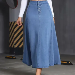 jupe-longue-en-jean-extensible-confortable-a-simple-boutonnage-bleu-de