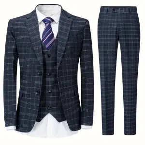 ensemble-formel-3-pieces-veste-de-costume-a-carreaux-retro-a-deux-bout