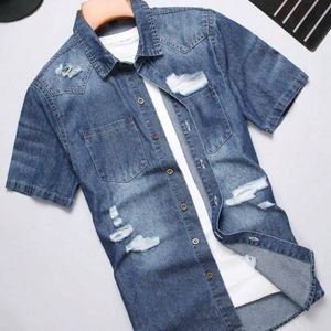 chemise-en-jean-effilochee-dechiree-pour-hommes