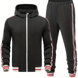 ensemble-sweat-shirt-a-capuche-et-pantalon-de-jogging-a-rayures-colore
