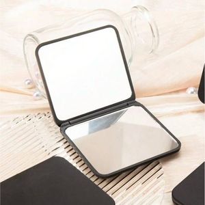 Miroir de maquillage carré double face portable noir