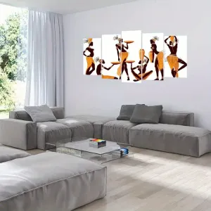 toile-murale-de-tribu-africaine-peinture-abstraite-encadree-en-5-parti