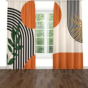lot-de-2-rideaux-a-imprime-numerique-abstrait-geometrique-carre-semi-t