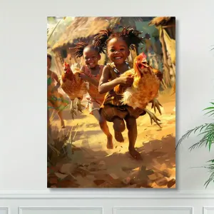 Impression sur toile de filles africaines chics, Sans cadre, taille 30,48 x 40,64 cm