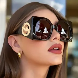Lunettes de soleil carrées de grande taille pour femmes