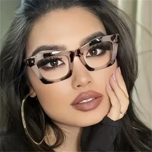 Lunettes œil de chat à verres transparents pour femmes et hommes