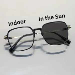 Lunettes de soleil carrées à changement de couleur et filtre de lumière bleue