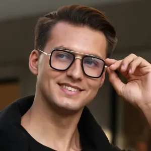Lunettes aviateur classiques avec verres en PC et monture en fer