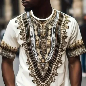 t-shirt-a-col-rond-et-manches-courtes-a-motif-graphique-de-style-ethni