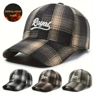 Casquette de baseball à carreaux doublée en polaire