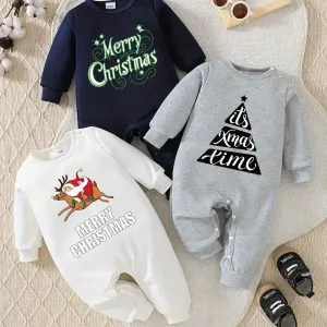 Lot de 3 barboteuses pour nouveau-né garçon sur le thème de Noël