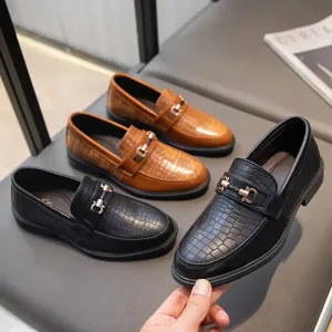 Mocassins à enfiler vintage de couleur unie pour garçons