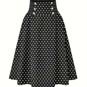 jupe-taille-haute-a-pois-jupe-evasee-decontractee-a-boutons-pour-le-pr
