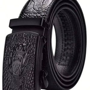 Ceinture à boucle automatique en relief pour hommes