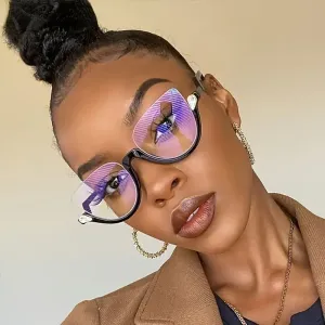 Lunettes de vue à verres transparents œil de chat tendance Y2K pour femmes