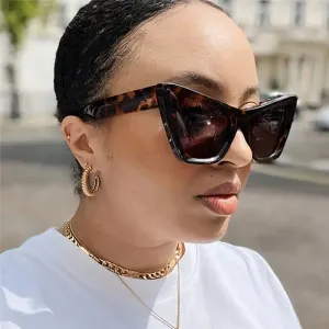 Lunettes de soleil à monture léopard œil de chat pour femmes et hommes