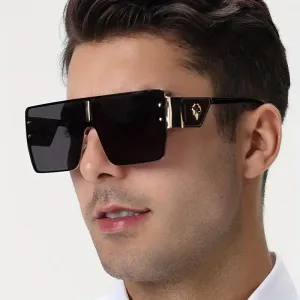 Lunettes de soleil tendance rétro à grande monture, pour hommes et femmes