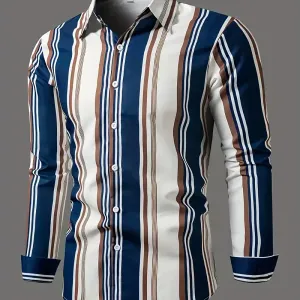 chemise-decontractee-a-manches-longues-rayee-pour-homme